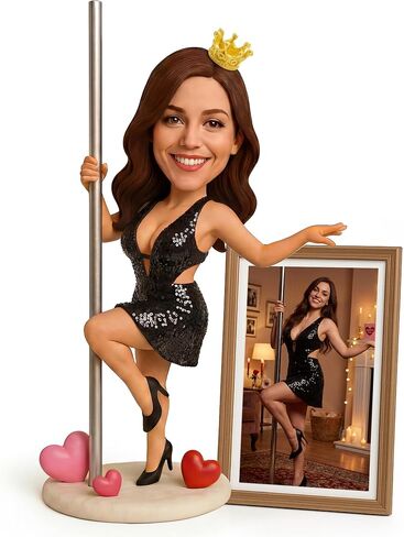 Mybobbbleheadsshop الكلاسيكية الساحرة فتاة مخصصة Bobblehead من الصورة تمثال مصنوع يدويًا هدية شخصية للحبيب أو الزوجة في عيد الحب والذكرى السنوية in Saudi Arabia