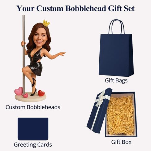 Mybobbbleheadsshop الكلاسيكية الساحرة فتاة مخصصة Bobblehead من الصورة تمثال مصنوع يدويًا هدية شخصية للحبيب أو الزوجة في عيد الحب والذكرى السنوية in Saudi Arabia