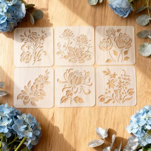 Rose Stencils for Painting, Small Floral Templates for Wood Burning, Art Craft, Canvas, Furniture and Wall Decoration in Saudi Arabia