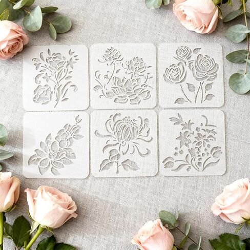 Rose Stencils for Painting, Small Floral Templates for Wood Burning, Art Craft, Canvas, Furniture and Wall Decoration in Saudi Arabia