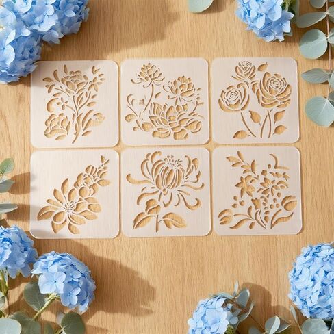 Rose Stencils for Painting, Small Floral Templates for Wood Burning, Art Craft, Canvas, Furniture and Wall Decoration in Saudi Arabia