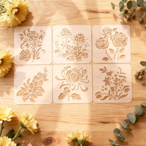 Rose Stencils for Painting, Small Floral Templates for Wood Burning, Art Craft, Canvas, Furniture and Wall Decoration in Saudi Arabia