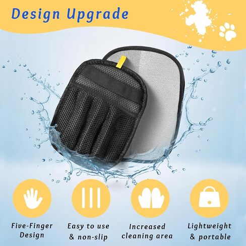 قفاز ثابت لإزالة شعر الحيوانات الأليفة بخمسة أصابع، فرشاة شعر للحيوانات الأليفة قابلة لإعادة الاستخدام مناسبة لغسيل الملابس والأرائك والسجاد ومقاعد السيارة أسود 1 قطعة in Kuwait