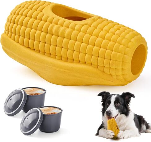 Interactive Dog Frozen Treat Toy, Dog Enrichment Toys for Large Dogs, Indestructible Dog Toys to Keep Them Busy, Corn Shape in Saudi Arabia