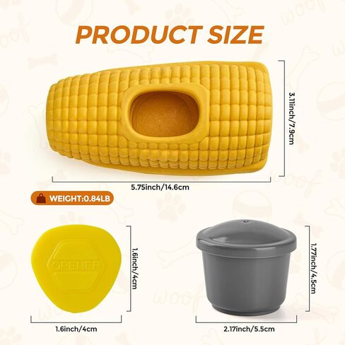 Interactive Dog Frozen Treat Toy, Dog Enrichment Toys for Large Dogs, Indestructible Dog Toys to Keep Them Busy, Corn Shape in Saudi Arabia