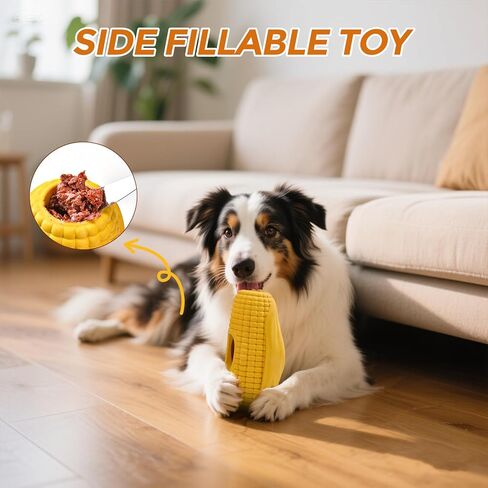 Interactive Dog Frozen Treat Toy, Dog Enrichment Toys for Large Dogs, Indestructible Dog Toys to Keep Them Busy, Corn Shape in Saudi Arabia