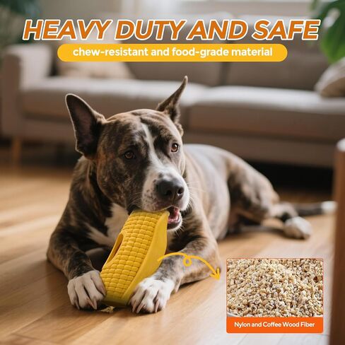 Interactive Dog Frozen Treat Toy, Dog Enrichment Toys for Large Dogs, Indestructible Dog Toys to Keep Them Busy, Corn Shape in Saudi Arabia