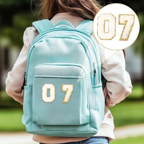 20 Pcs Number Patches Self Adhesive 2 Inch 0-9 Numbers Chenille Stick on Numbers Embroidery Clothes Stickers Chenille Number Patches for Varsity Team Rugby Jerseys Football Volleyball Hats Jacket in Saudi Arabia