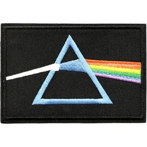 Vintage Prism Triangle Rainbow Beam Rock Band Album Patch, Embroidered Applique Iron-on/Sew-on Patch for Jackets, Jeans, Clothing, Bags, Caps, Backpacks, DIY Accessories & Crafts in Saudi Arabia