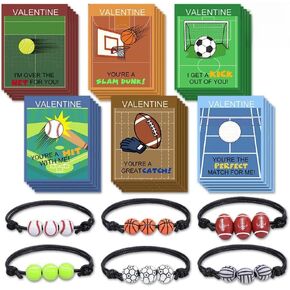 30 حزمة من بطاقات عيد الحب مع أساور خرز الصداقة، وتبادل هدايا عيد الحب للأولاد والبنات، لوازم حفلات عيد الحب للأطفال في الفصول الدراسية، وفصول هدايا عيد الحب in Kuwait
