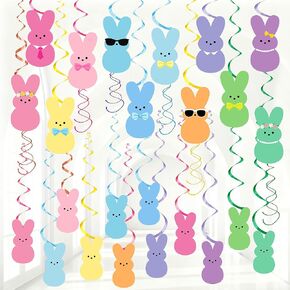 30 قطعة من زينة عيد الفصح المعلقة، زينة عيد الفصح المعلقة على شكل أرنب للمكتب، زينة معلقة لسقف عيد الفصح، زخارف معلقة على شكل دوامات للمنزل والمدرسة والفصول الدراسية والمكتب وديكور عيد الفصح in Kuwait