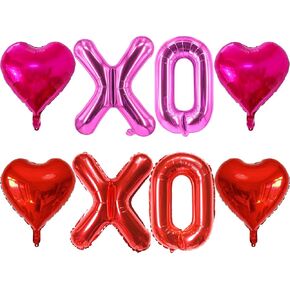 12Pcs Happy Valentines Day Balloons Decorations - 18 Inch Red Heart Balloons and Black Heart Shaped Balloon for Valentines Day Party Decorations - Romantic Special Night Party Supplies - Wedding in Saudi Arabia