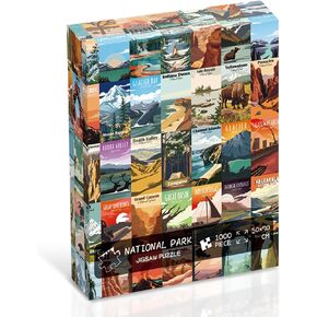 Puzzle 1000 Pieces for Adults Unique Vintage Travel Poster Jigsaw Puzzle Featuring U.S. National Parks Educational Landscape Puzzle for Adults & Families (National Parks-1000pcs Puzzles) in Kuwait