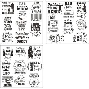 3 أوراق ختم شفاف شفاف لعيد الأب/عيد الأب الرائع من أجل متعة صنع سجل القصاصات بنفسك، 5.6 × 5.6 بوصة in Kuwait