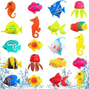 Weewooday 20 Pieces Artificial Moving Fishes Plastic Floating Fishes Lifelike Fish Ornament Aquarium Decorations for Fish Tank (Random Style) in Saudi Arabia