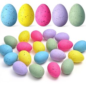20 قطعة من بيض عيد الفصح من Waipfaru، بيض عيد الفصح مرقط من البلاستيك وحشو مزهرية، بيض عيد الفصح الباستيل لتزيين طاولة عيد الفصح المنزلية في مزرعة الربيع (أرجواني، وردي، أصفر، أخضر) in Kuwait