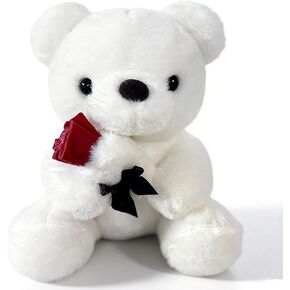 Teddy Bear Stuffed Animal, 9-Inch Small Teddy Bear with Rose - Soft Stuffed Animal Plush Toy, Romantic Stuffed Bear Gifts for Girlfriend, Wife on Anniversary, Birthday, or valentines Day Gifts in Saudi Arabia