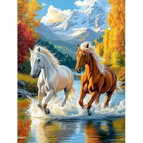 Miwixy عيد الفصح الماس مجموعات الفن للبالغين، واثنين من الأرانب الماس مجموعات الطلاء، 5D لوحات النقاط الماس الحفر الكامل، زهرة الوردي جولة الماس الفن قماش للمبتدئين ديكور جدار المنزل 12 × 16 بوصة in Kuwait