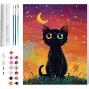 Hlison Paint by Numbers Kit for Adults, Mountains Landscape Adults Paint by Number Kits on Canvas, DIY Stream Paint by Number for Great Gift Decor - 16x20 Inch in Kuwait