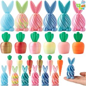 JOYIN 12Pcs Easter 3D Printed Toys, Bunny and Carrot Fidget Toys, 3D Printed Stress Relief Toys for Classroom Prize Supplies, Party Favors, Easter Egg Hunt Basket Stuffers Fillers. in Saudi Arabia