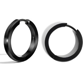 TGNEL Chunky Diamond-Cut Titanium Hoop Earrings for Women Men, Lightweight Pure Titanium Huggies Earrings Hoops for Sensitive Ears in Kuwait