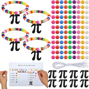 Ceenna 24 Pcs Pi Day Bracelet Crafts Kit Math Gifts Bracelet Bead Craft 3.14 Fun Pi Day Beads Charms for Educational Institution Gift Decoration Math Party Favors in Saudi Arabia