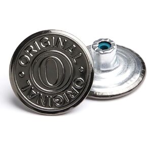 20mm No Sewing Jeans Buttons Replacement Kit with Metal Base,12 Sets Nailess Removable Metal Buttons Replacement Repair Combo Thread Rivets and Screwdrivers(N9) in Saudi Arabia