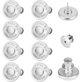 8 Sets Jean Buttons,17mm Pants Button Pins for Loose Jeans, Buttons for Clothes,Adjustable Button for Jeans,Reusable Metal Buckle Fasteners (Multicolor 8Pcs) in Kuwait