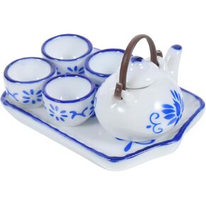 TOYANDONA طقم إبريق شاي مصغر بمقياس 1:12 طقم شاي سيراميك صيني مزخرف طقم شاي DIY زينة لديكور بيت الدمى المنزلي in Kuwait