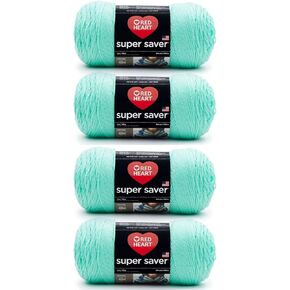 Bulk Buy - Red Heart Super Saver Minty Yarn - 4 Pack of 198g/7oz - Acrylic - 4 Medium (Worsted) - 364 Yards - Knitting/Crochet in Saudi Arabia