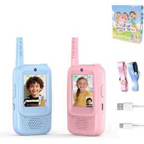 Kid Walkie Talkies for Kids 2 Pack, Long Range Rechargeable Walkie Talkies for Kids with LCD Screen & Earpieces, for Outdoor Adventures, Camping, Hiking, Birthday in Saudi Arabia