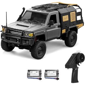 سيارة RC زاحفة 1/12 بجهاز تحكم عن بعد، شاحنة بيك اب MN-82S 4WD RC، 2.4 جيجا هرتز لجميع التضاريس على الطرق الوعرة RTR مع أضواء LED وبطاريتين للبالغين (فضي) in Kuwait