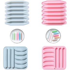Crayon Molds Silicone Oven Safe - 4 Pack Assorted 3D Reusable Triangular Silicone Mold for Wax Crayons, Candles & Chocolate Making in Kuwait
