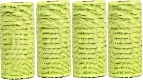 Black Deco mesh 6 inch, 4 Rolls Halloween Mesh Ribbon 30 Feet Each Roll Metallic Foil Decorative Mesh Rolls Fabric DIY Craft Wreath Making Supplies for Halloween Wreath Swags Home Party Decor in Kuwait