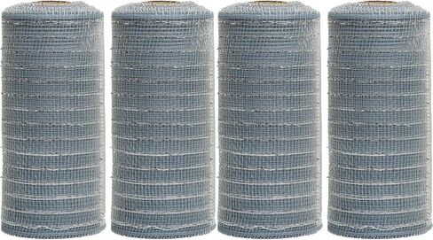 Black Deco mesh 6 inch, 4 Rolls Halloween Mesh Ribbon 30 Feet Each Roll Metallic Foil Decorative Mesh Rolls Fabric DIY Craft Wreath Making Supplies for Halloween Wreath Swags Home Party Decor in Kuwait