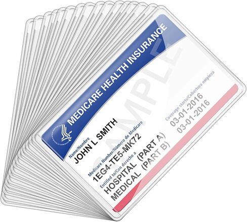 10 Pack New Medicare Card Protector Sleeves, Clear PVC Waterproof Card Holder, for ID, Credit, Business Cards, Social Security Durable and Protective in Saudi Arabia