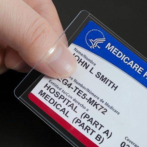 10 Pack New Medicare Card Protector Sleeves, Clear PVC Waterproof Card Holder, for ID, Credit, Business Cards, Social Security Durable and Protective in Saudi Arabia