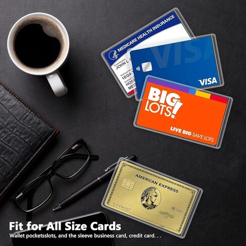 10 Pack New Medicare Card Protector Sleeves, Clear PVC Waterproof Card Holder, for ID, Credit, Business Cards, Social Security Durable and Protective in Saudi Arabia