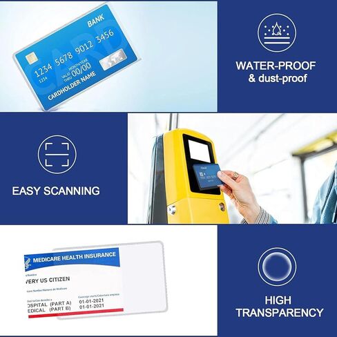 10 Pack New Medicare Card Protector Sleeves, Clear PVC Waterproof Card Holder, for ID, Credit, Business Cards, Social Security Durable and Protective in Saudi Arabia
