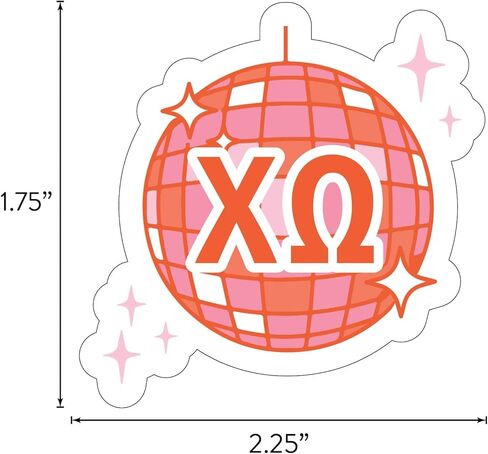 Chi Omega Sticker Sheet - Western Design Vinyl Sorority Stickers with Officially Licensed Designs, Removable Adhesive, 10 Stickers per Sheet, by Sorority Shop in Saudi Arabia