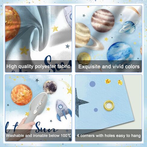 Avezano First Trip Around The Sun Birthday Banner Outer Space 1st Birthday Party Backdrop First Trip Around The Sun Decorations Banner for 1st Birthday Baby Shower Party (Blue) in Saudi Arabia