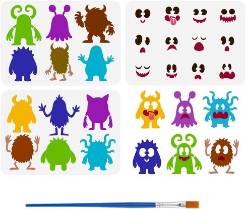 FINGERINSPIRE 9 قطع استنسل رسم فني مخطط مع فرشاة مقاس 8.3x11.7 بوصة نسيج تجريدي نمط شخصية بشرية قالب رسم تزيين استنسل حمار وحشي للبالغين يرسم على قماش حائط خشبي in Saudi Arabia