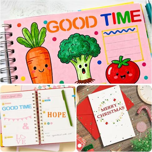 ZLFSRQ استنسل حروف 1/2 بوصة للرسم 24 حزمة قابلة لإعادة الاستخدام أرقام أبجدية ورموز استنسل مخطط حروف صغيرة استنسل بلاستيكي قوالب حروف صغيرة للحرف اليدوية لوازم سجل القصاصات in Kuwait