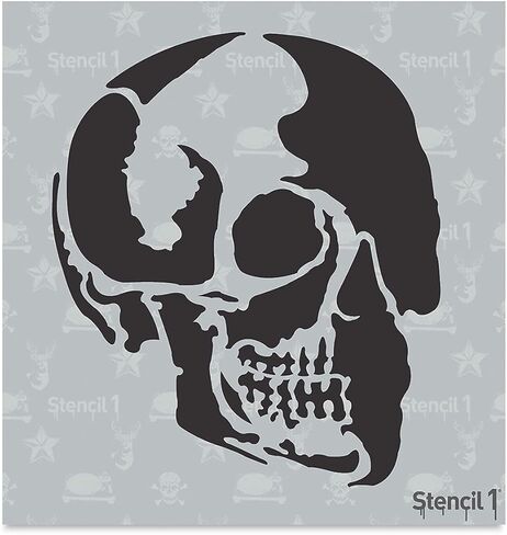 Stencil1 Skull Profile Stencil - Quality Durable Designs Perfect for Home Decor, Halloween & Pumpkin Decorating Art Craft - 5.75" x 6" in Saudi Arabia