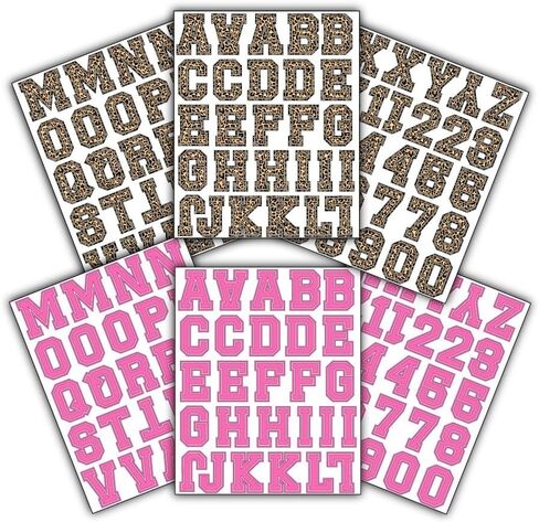 مجموعة ملصقات الحروف الأبجدية من Pink Cheetah Varsity - أكثر من 150 ملصق حروف من الفينيل المقاوم للماء، بطول 2.4 بوصة للفنون والحرف اليدوية والملصقات وسجلات القصاصات والتخصيص in Saudi Arabia
