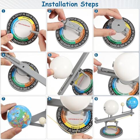 IMIKEYA Sun Earth Moon Model: Astronomical Science Instruments Three-Sphere Eclipse Simulator Educational Enhances Understanding of Celestial Movements 8. 26inch DIY Orbital in Saudi Arabia