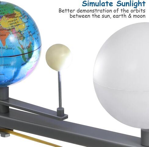 IMIKEYA Sun Earth Moon Model: Astronomical Science Instruments Three-Sphere Eclipse Simulator Educational Enhances Understanding of Celestial Movements 8. 26inch DIY Orbital in Saudi Arabia