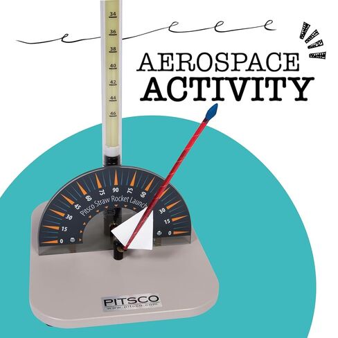 Pitsco Education Straw Rockets Getting Started Classroom Package, STEM Projects for Kids Ages 5 and Up, Rocketry Kit with 30 Kits and Launching Equipment in Saudi Arabia