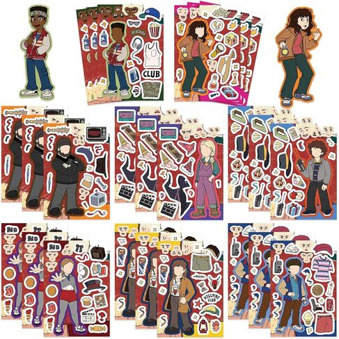 24Pcs Stranger TV Stickers, Movie Theme Charaters DIY Sticker for Activities Gifts, Crafts Goodie, Party Favors, Classroom Teacher Reward (8 Styles) in Kuwait