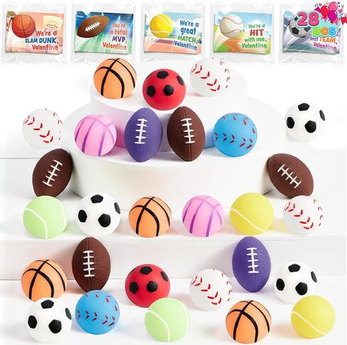 JOYIN 28 حزمة بطاقات هدايا عيد الحب مع ألعاب Kawaii Mochi الإسفنجية، ألعاب ضغط Mochi لحيوانات البحر، ألعاب تململ لتخفيف التوتر للأطفال في تبادل الفصول الدراسية لعيد الحب، جوائز هدايا الحفلات in Kuwait